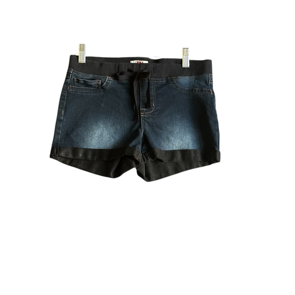 I.e.i. WOMENS ELASTIC WAIST DENIM BLUE SHORTS SZ M